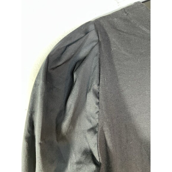 Chicos Silky feel sleeve black solid blouse Sleeve  1 Top M 6 8 - Picture 5 of 8